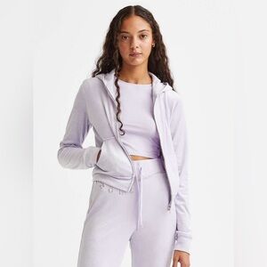 H&M | Velour Zip Jogger Set | M | Lilac